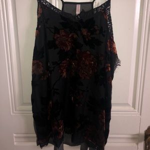 Velvet floral tank